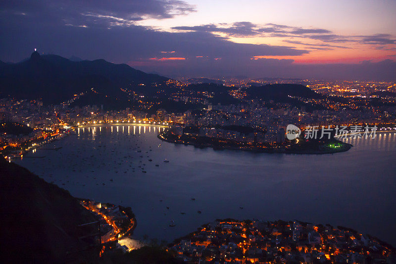 日落时分，里约热内卢里约热内卢，Botafogo Bay